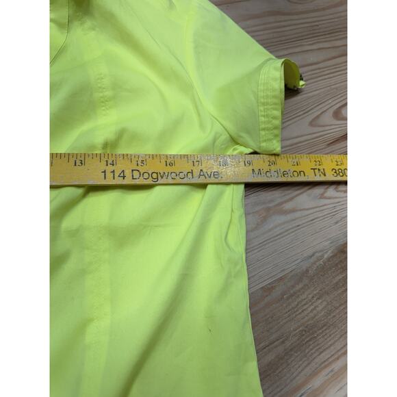 Express Yellow Sheer Hidden Button Down Shirt Short Sleeve Women’s Size L NWT - Picture 6 of 10